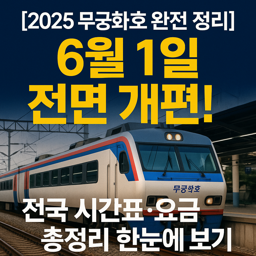 [2025 무궁화호 완전 정리] 6월 1일 전면 개편! 전국 시간표·요금 총정리 한눈에 보기