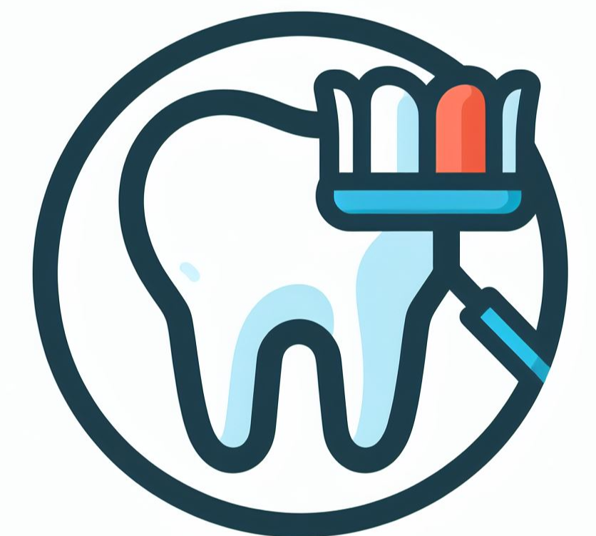 칫솔과 치아 아이콘