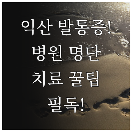 익산 족저근막염 치료 병원 명단 및 ..
