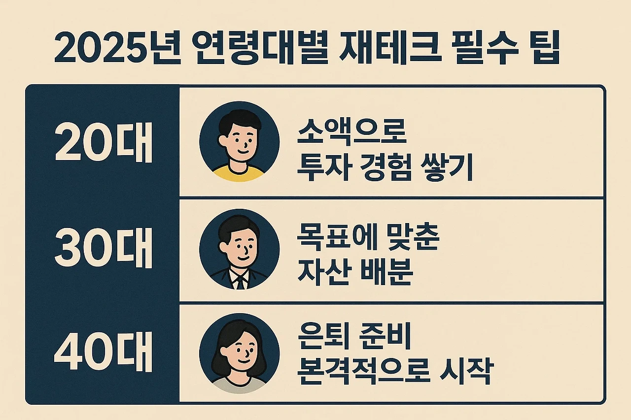 2025년 연령대별 재테크 필수 팁 (20대, 30대, 40대 전략) 이미지