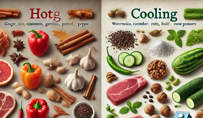 따뜻한 성질의 식품 VS 차가운 성질의 식품