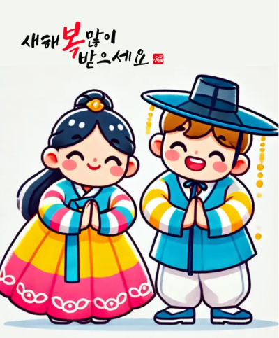 설날-문구-남녀-한복