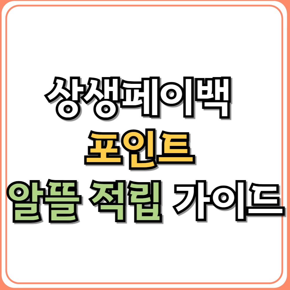 상생페이백 포인트 알뜰 적립 가이드