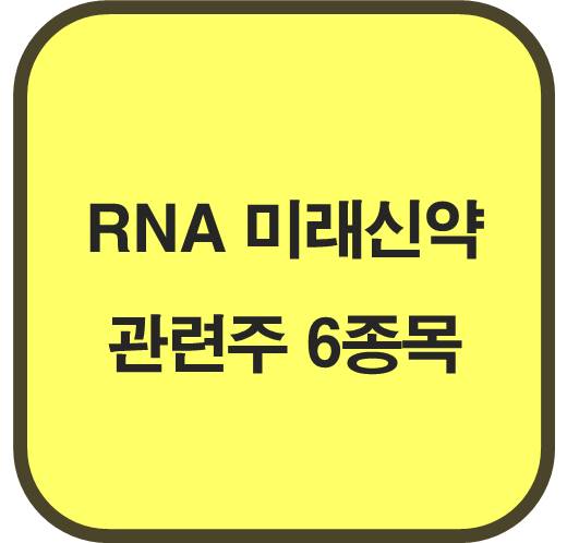 RNA 미래신약 관련주 6종목