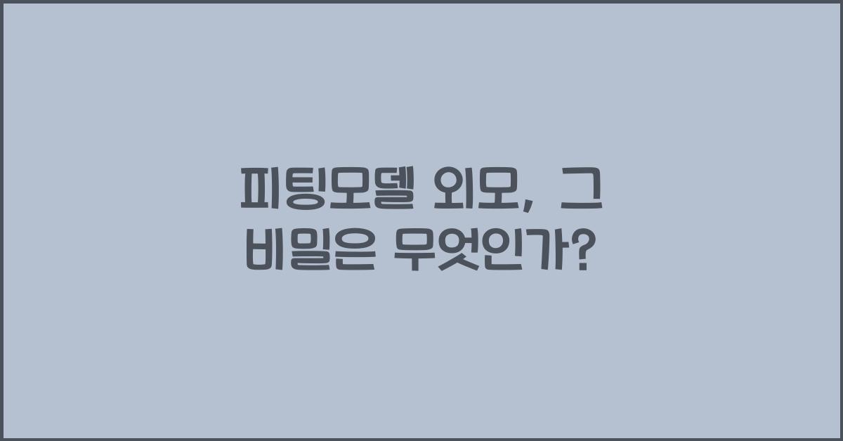 피팅모델 외모