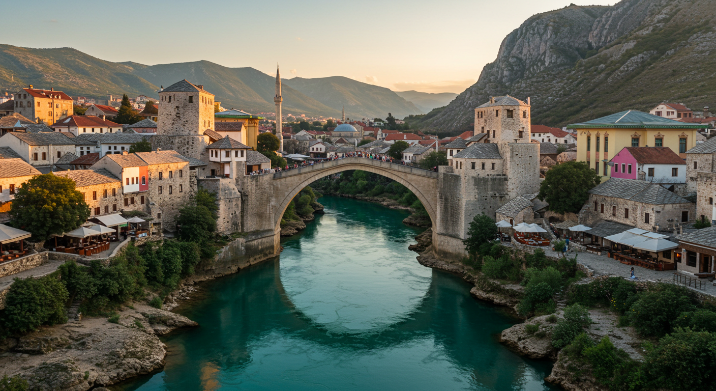 네레트바 강이 어우러진 아름다운 자연경관
