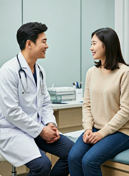 의사가 진료하는 사진