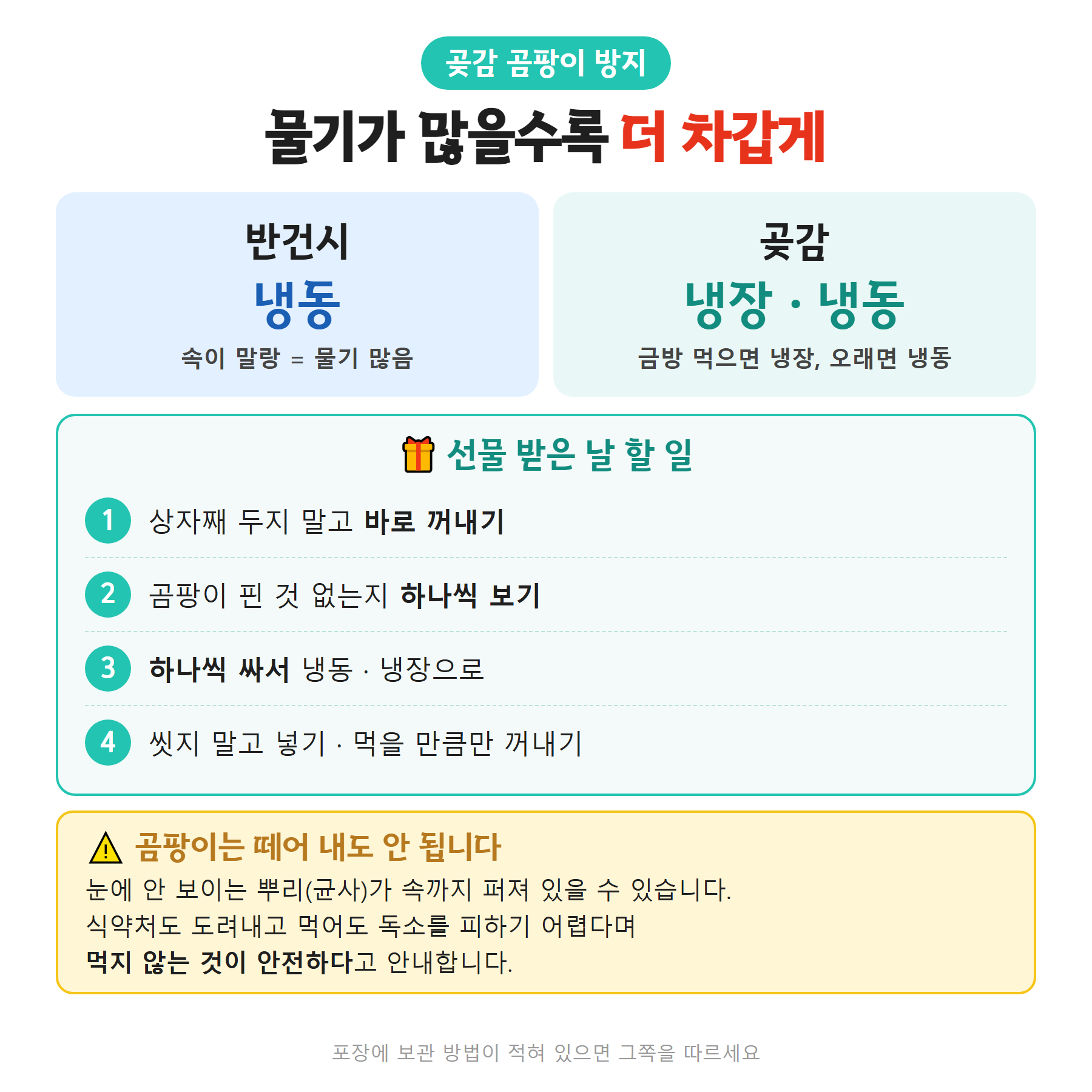 곶감 반건시 곰팡이 방지 보관법