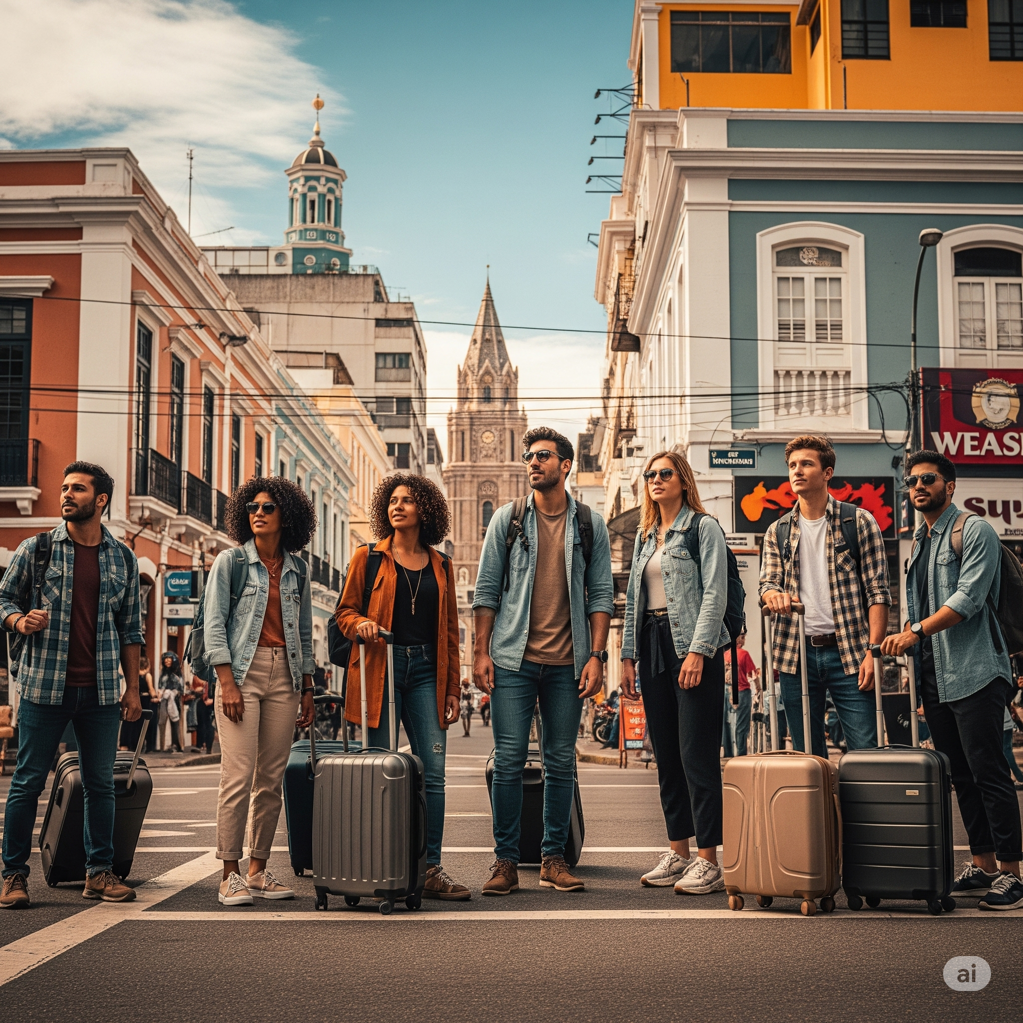 여행을 떠나는 이미지