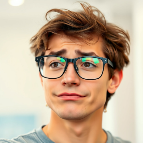 새 안경의 어지러움증 사진