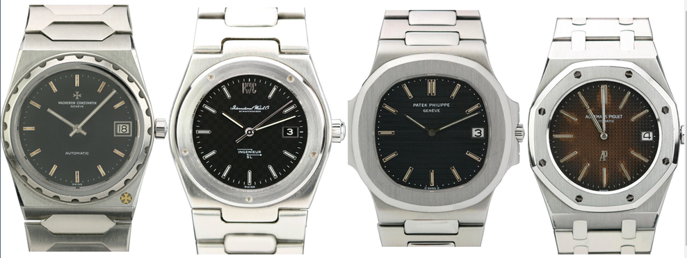 바쉐론-콘스탄틴의-222와-제랄드젠타의-트릴로지인-인제니어-노틸러스-로얄오크의-디자인을-비교한-사진