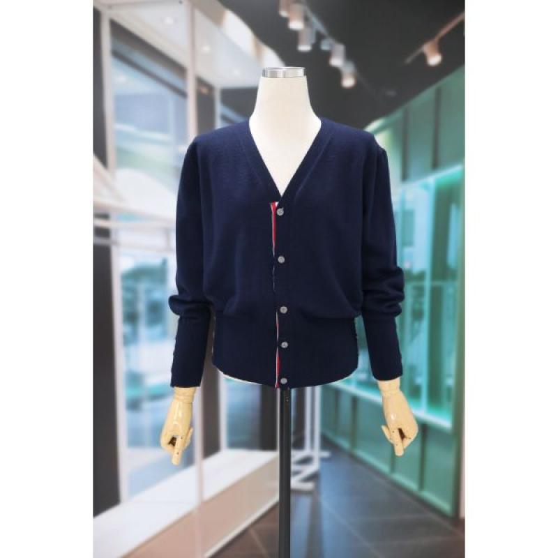 르샵 V넥 라인 배색 버튼업 니트 가디건 DN4CK006A