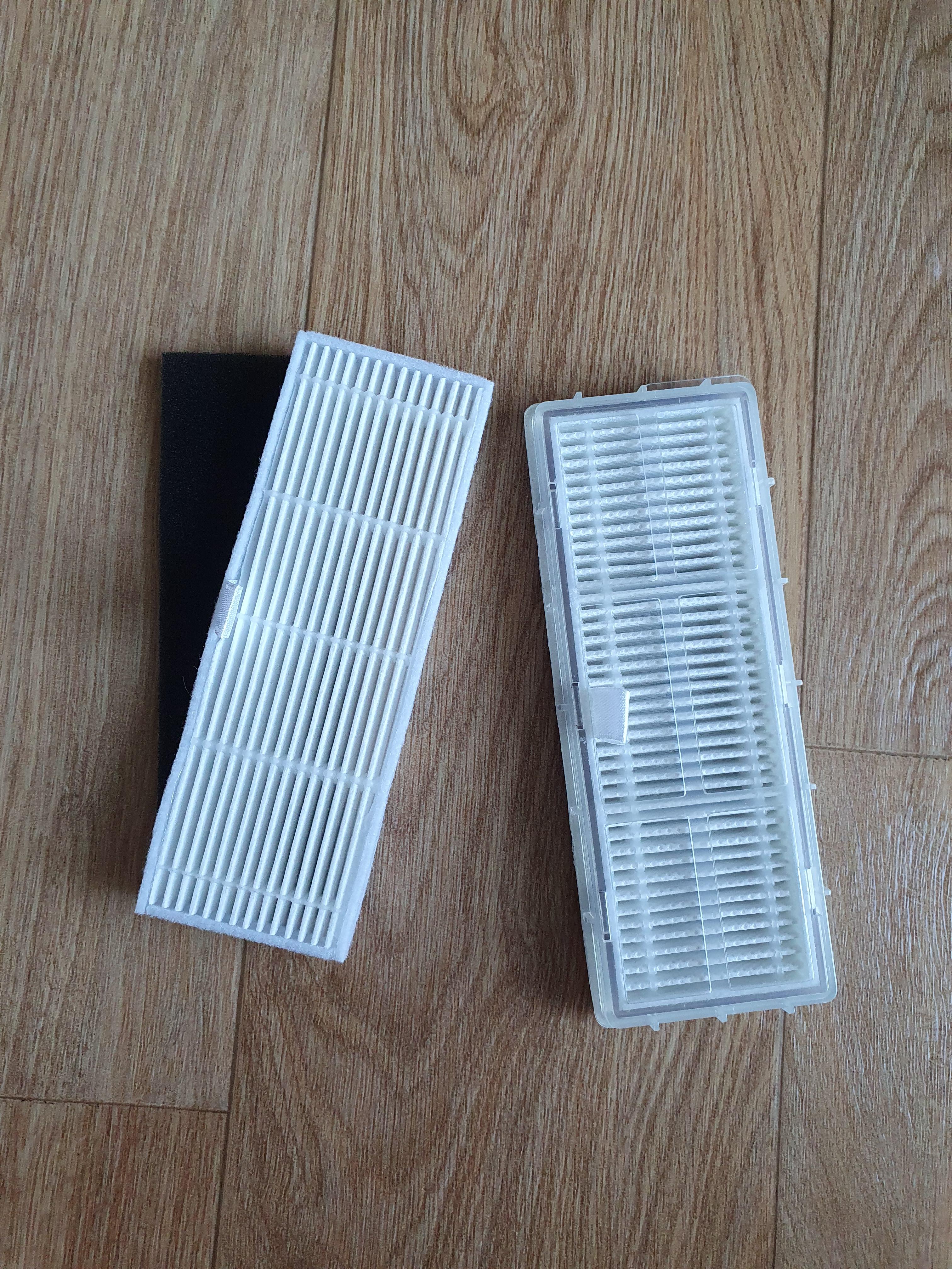 레노버 로봇청소기 T1S PRO 호환용 필터 왼쪽, 정품 헤파 필터 오른쪽