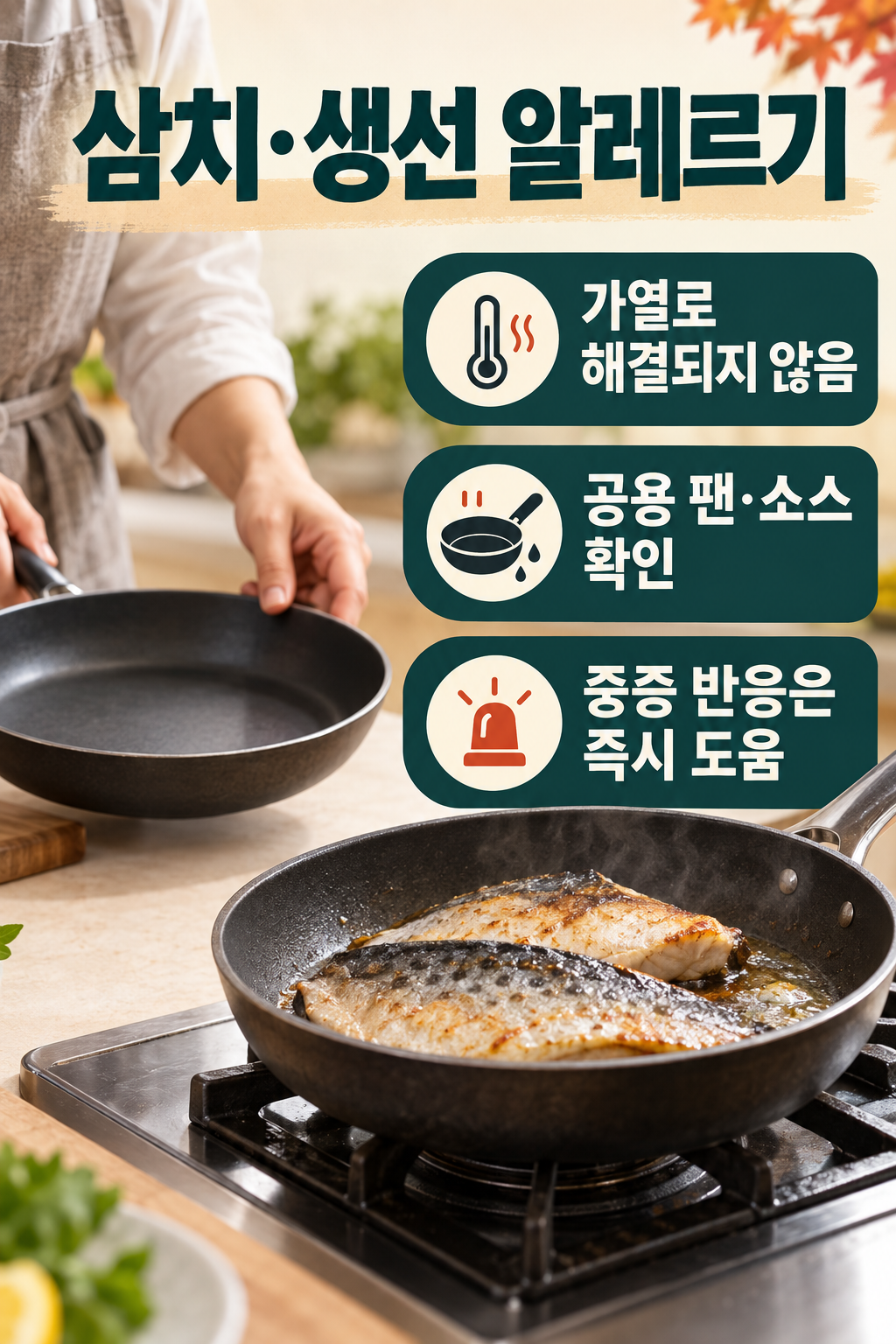 삼치 · 삼치도 생선 알레르기가 있으면 가열만 믿지 마세요 실사 인포그래픽