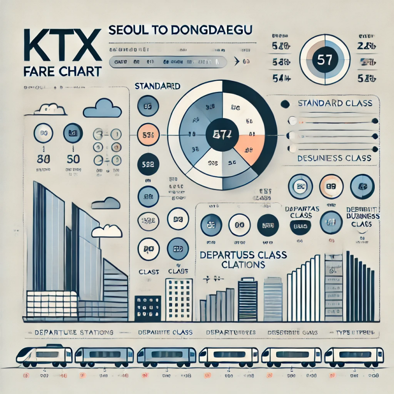 서울 &harr; 동대구 KTX 요금표