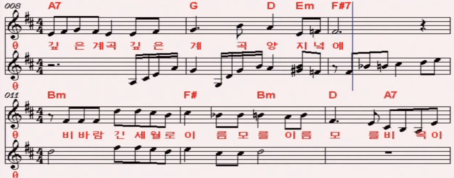 신영옥(가곡) - 비목 악보