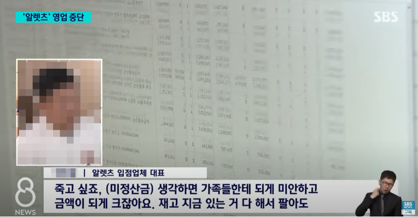 알렛츠 영업중단