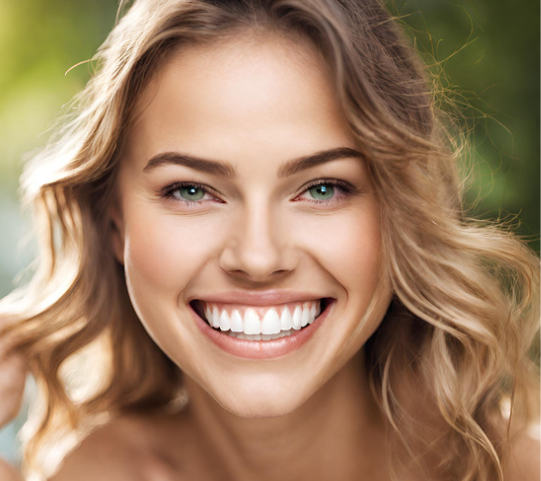 임플란트 시술후 치아를 드러내고 웃는 얼굴