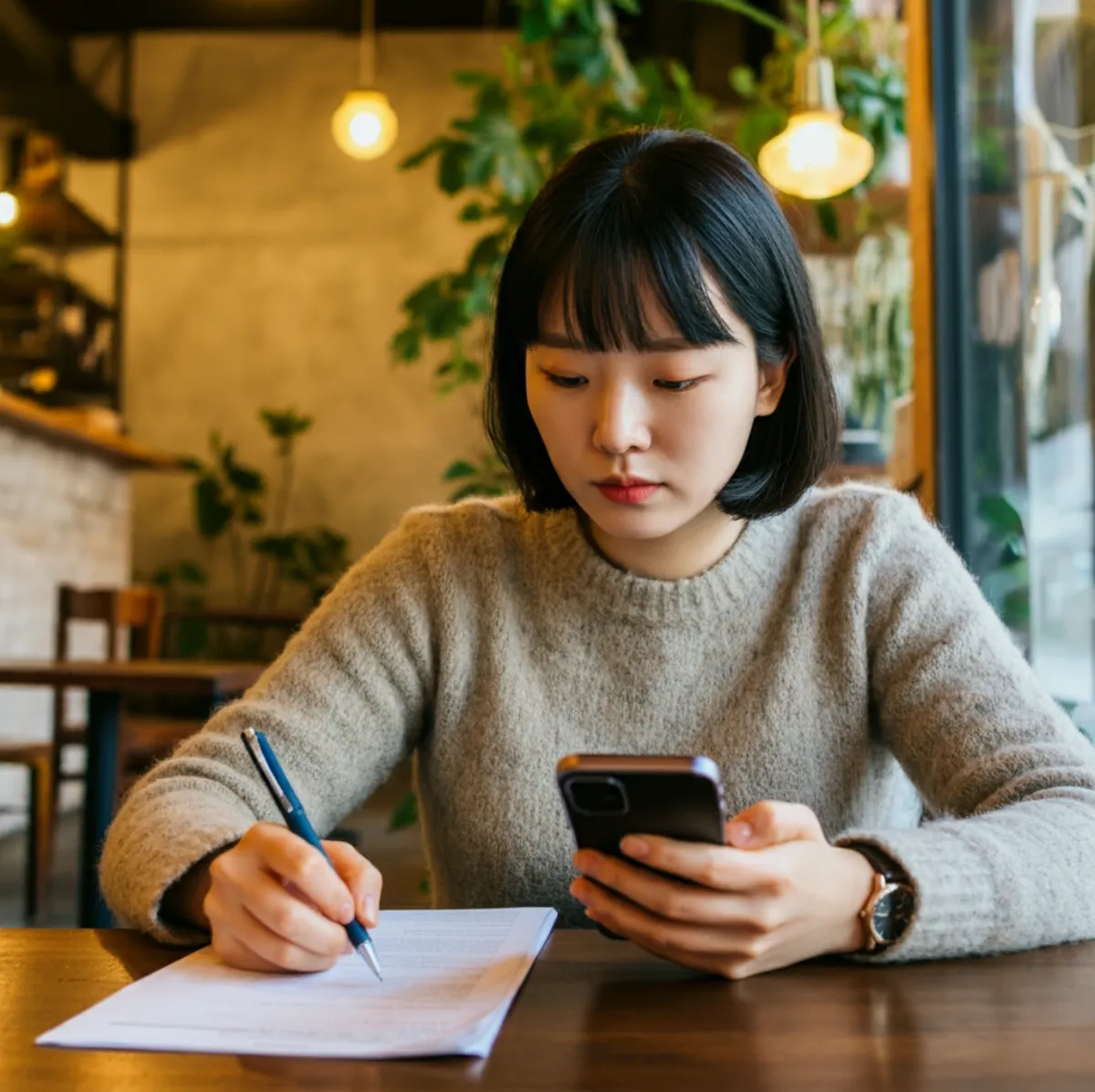 신청서작성하는-한국여자02