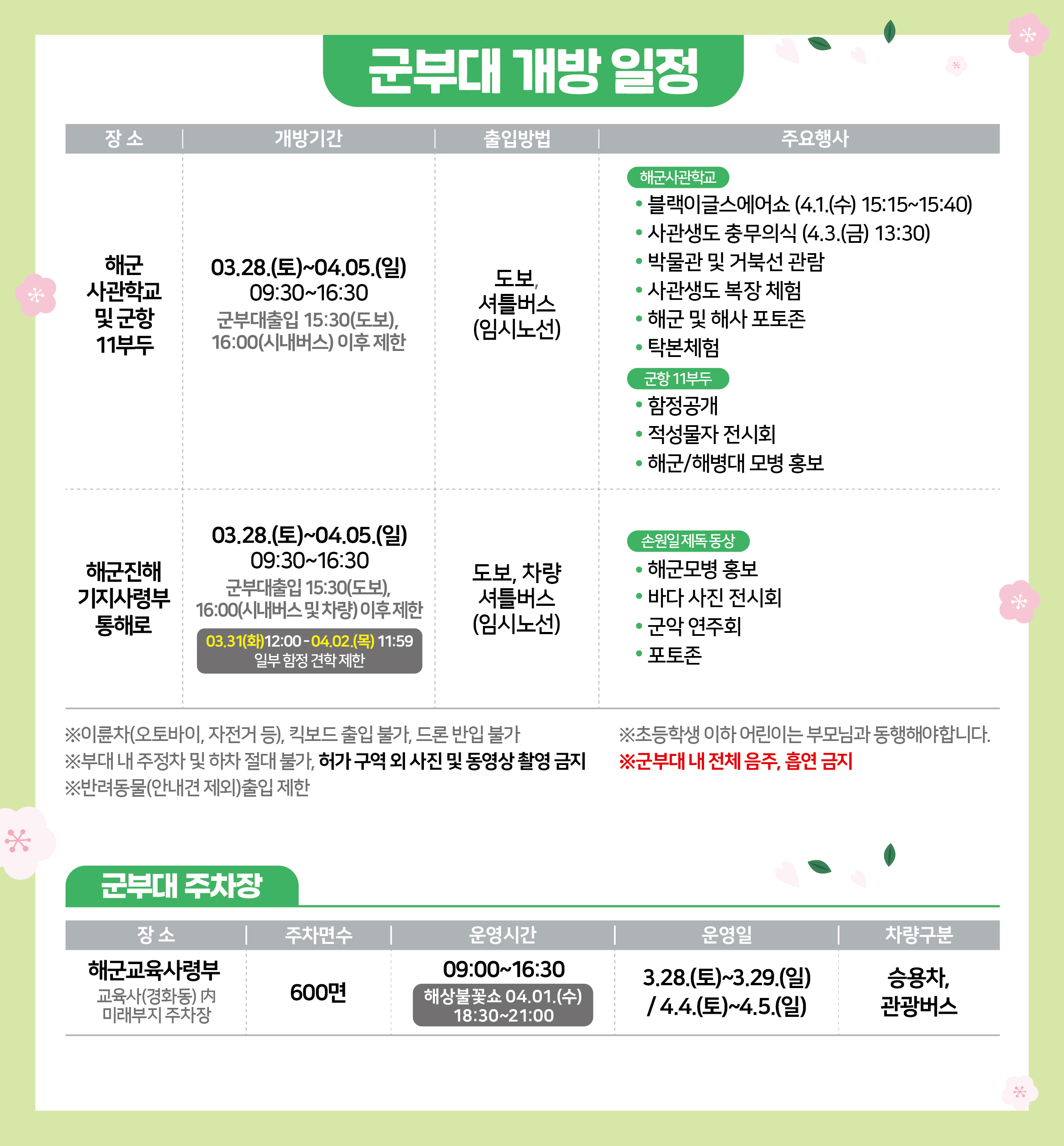 2026 진해군항제 실시간 개화 상황·주차 명당·셔틀 예약 방법