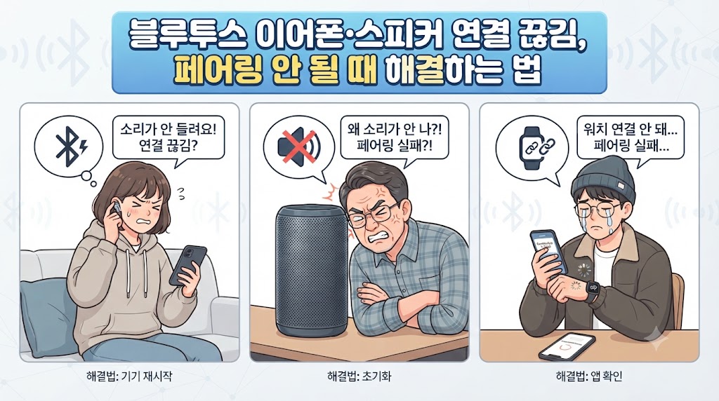 블루투스 이어폰·스피커 연결 끊김, 페어링 안 될 때 해결하는 법