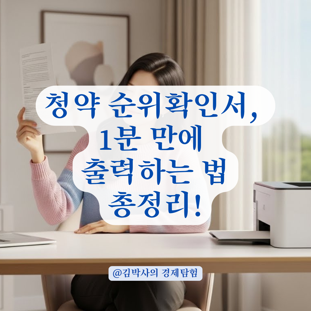 청약홈 순위확인서 발급 방법, 1분 만에 출력하는 경로 안내
