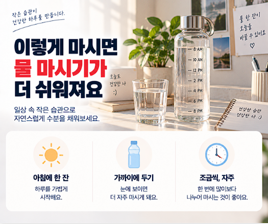하루 물 섭취량은 얼마나 필요할까? 적정 수분 섭취량과 물 마시는 방법