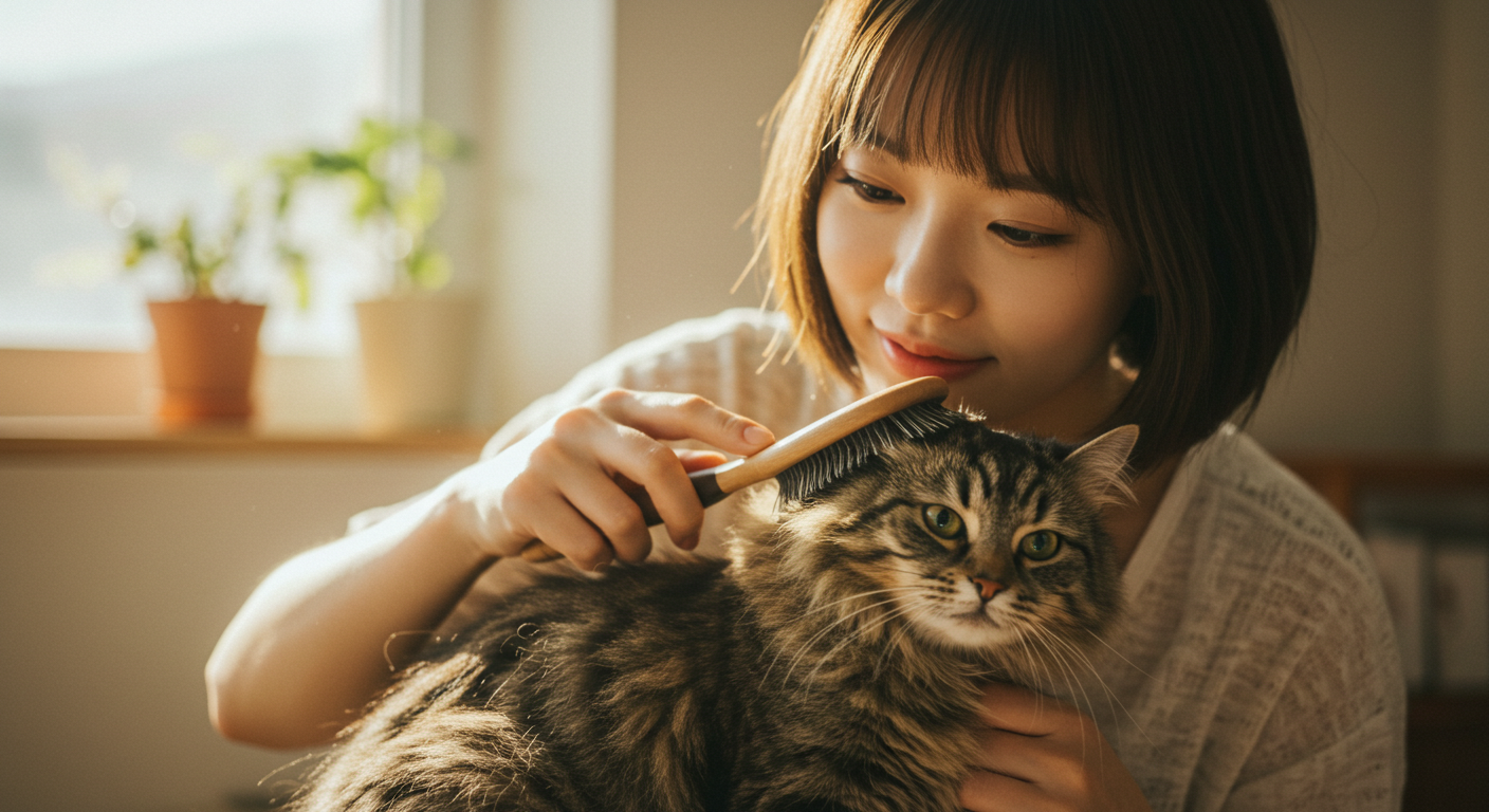 고양이털빗어주기
