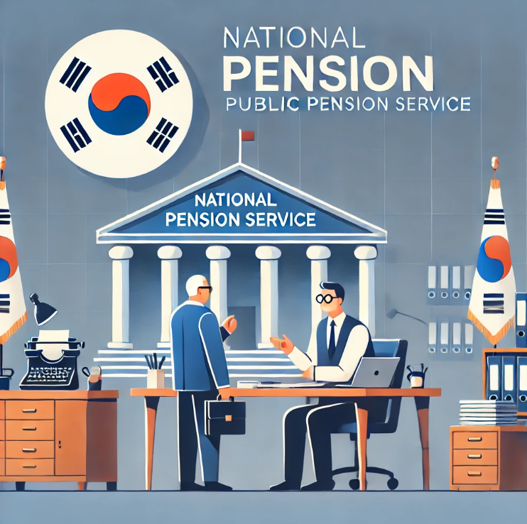 국민연금 상담 중인 사무실 장면
