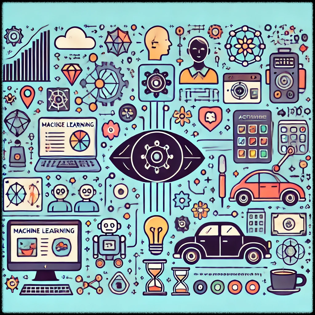 머신 러닝 응용 분야를 나타낸 이미지