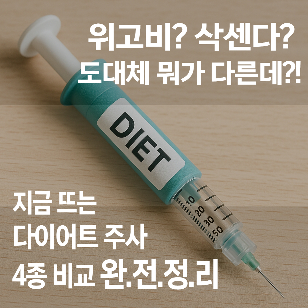 "요즘 핫한 다이어트 주사 비교해봤어요!"위고비 · 삭센다 · 오젬픽 · 몬주로 차이 한눈에 정리