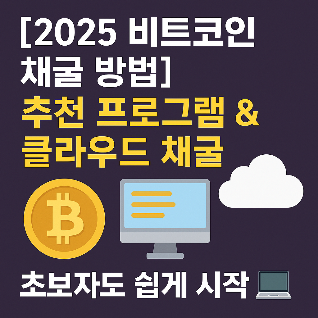 비트코인 채굴 방법 및 추천 채굴 프로그램