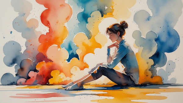 ENFP는 풍부한 감정과 따뜻한 마음으로 세상을 바라보지만, 그 안에는 종종 말하지 못한 울분과 억울함이 자리합니다에 관한 그림