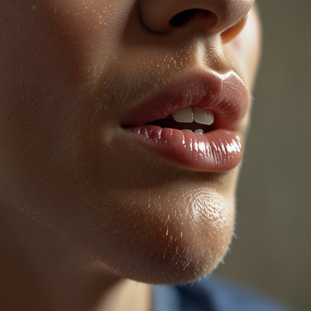 입이-마른-남성