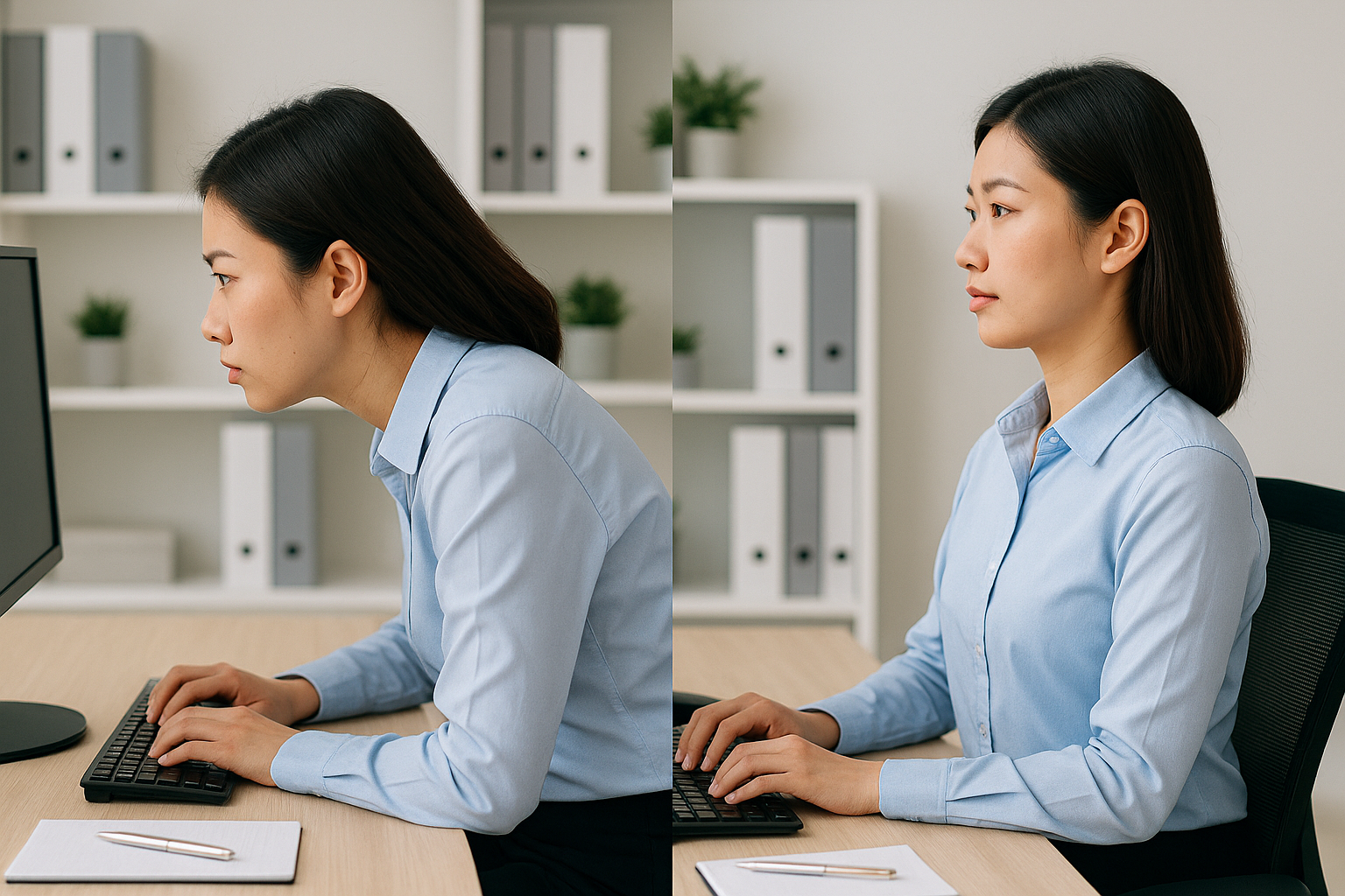 일하면서 실천하는 거북목 예방 자세 교정법