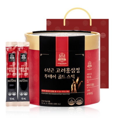 고려홍삼중앙회 6년근 고려홍삼정 투데이 골드스틱&#44; 쇼핑백