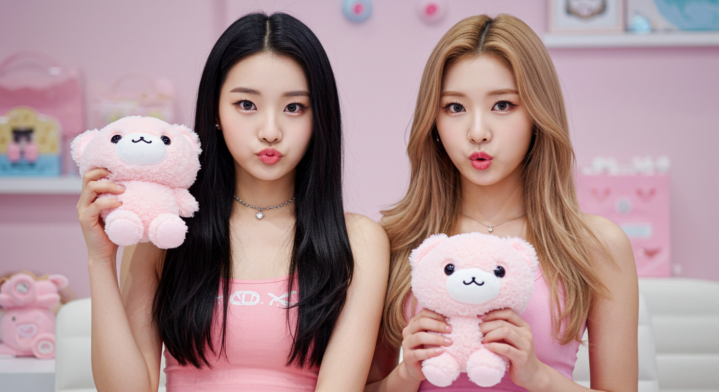 털인형을 들고있는 여성들