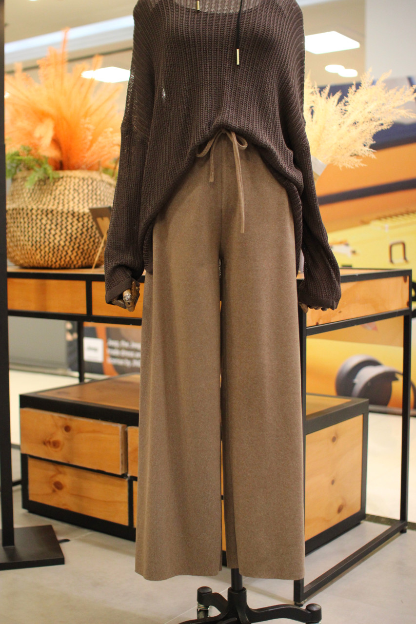 스테파니 밴딩 소프트 와이드 팬츠 A21PT1702