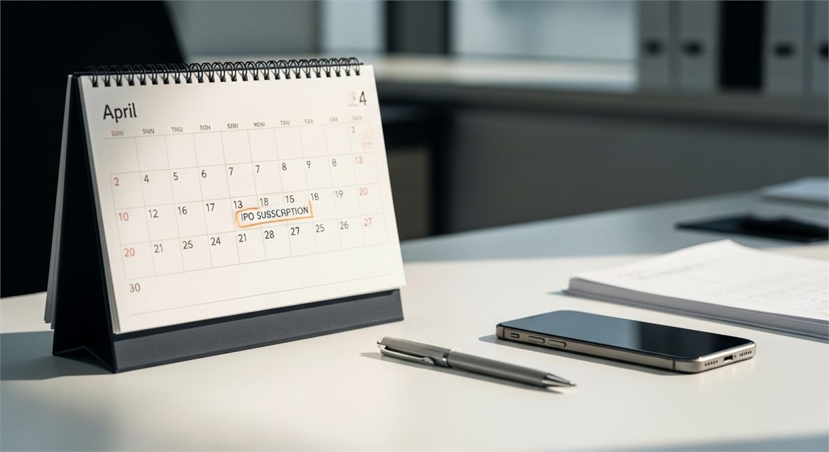 4월 공모주 청약 일정을 준비하는 달력 장면