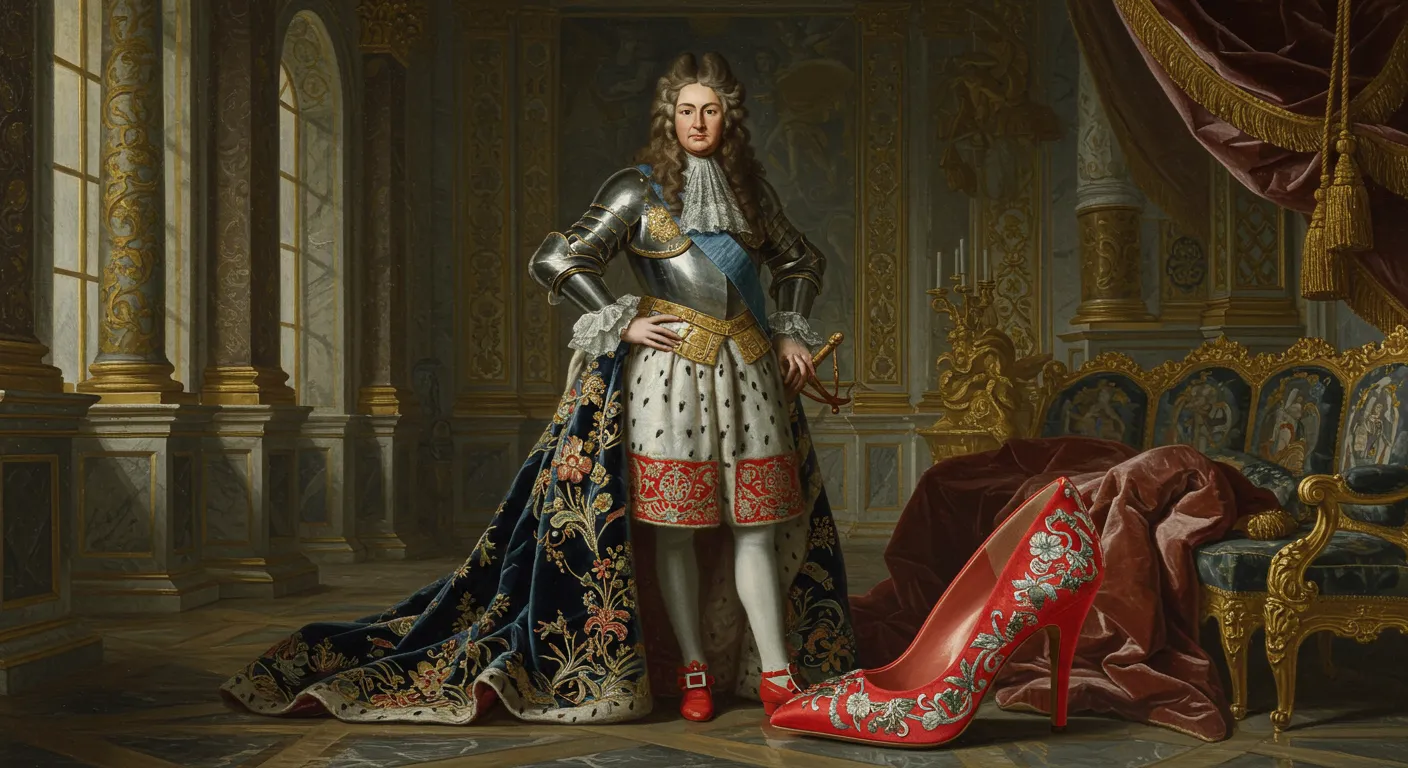 하이힐을 신고 있는 국왕 모습