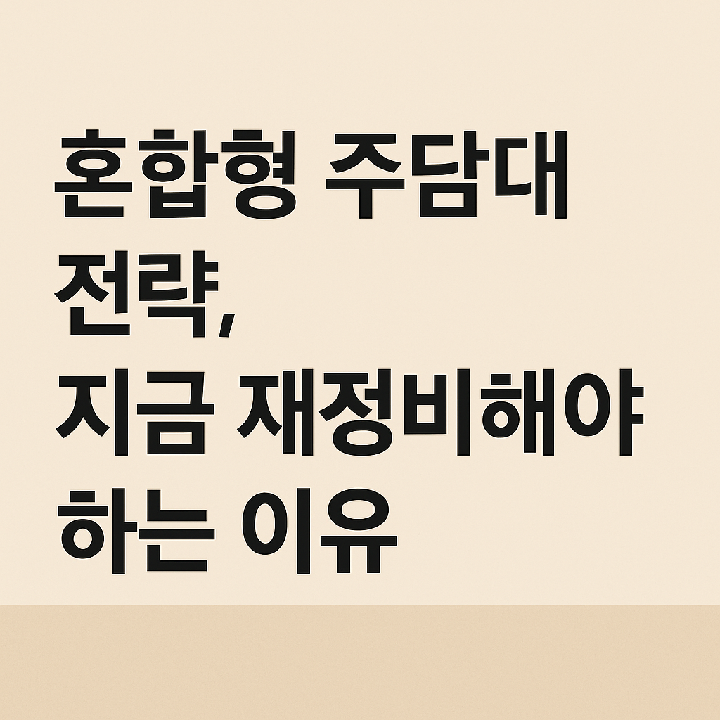 혼합형 주담대 전략, 지금 재정비해야 하는 이유