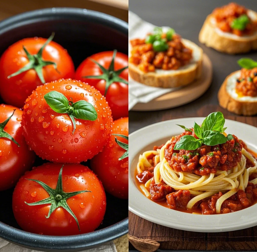 한국과 이탈리아의 토마토 요리 사진