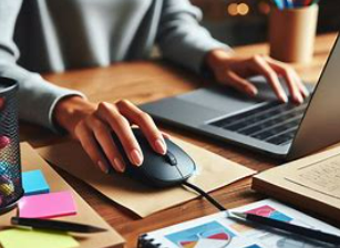 추천 받은 마우스로 작업하는 모습