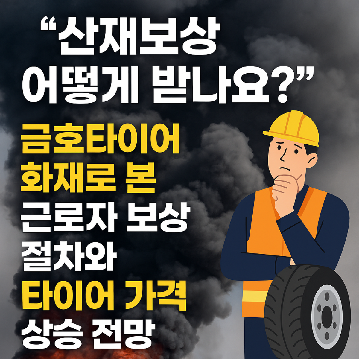 금호타이어 화재 이후 산업재해 보상과 타이어 가격 이슈 요약 이미지"
