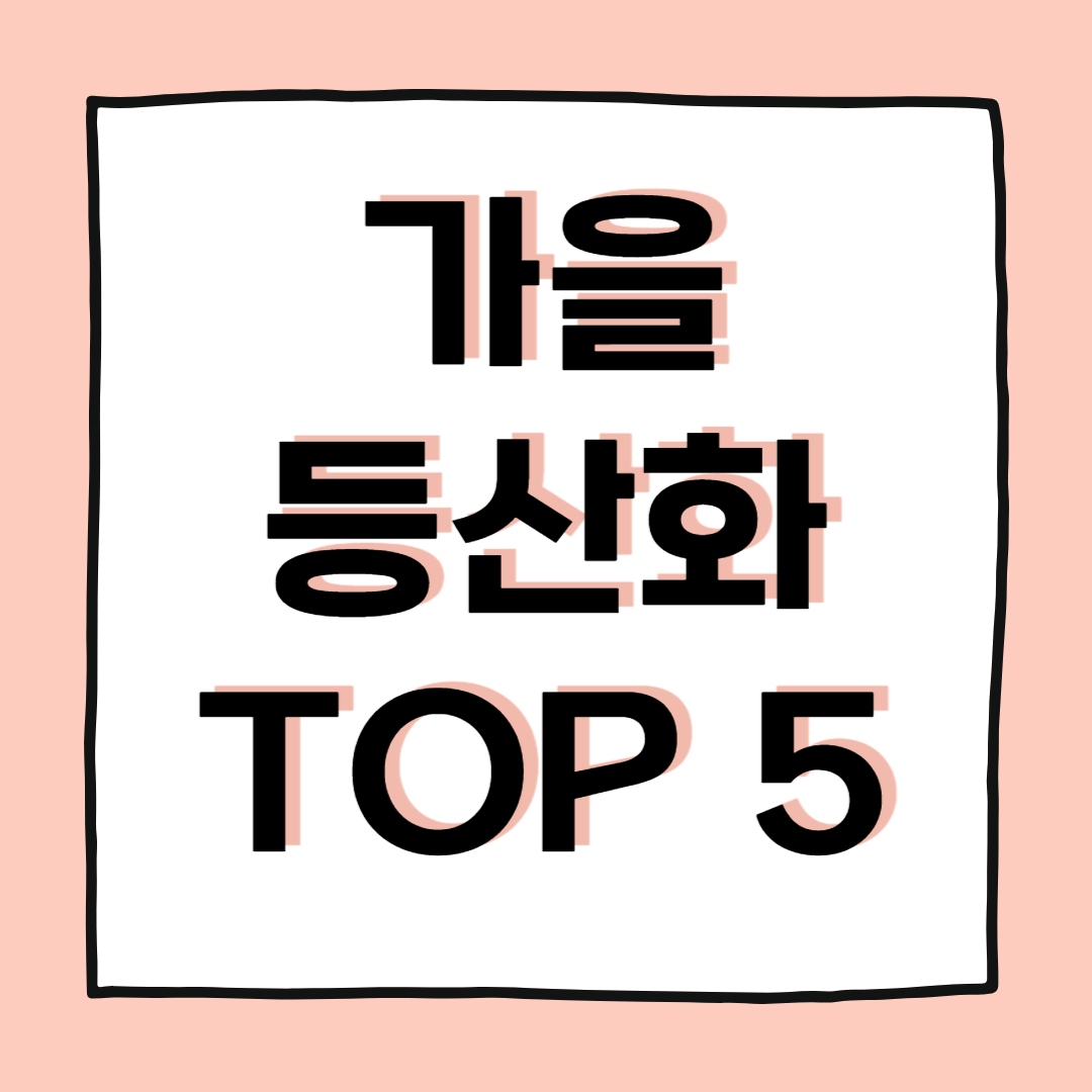2025 가을 등산화 추천 TOP 5