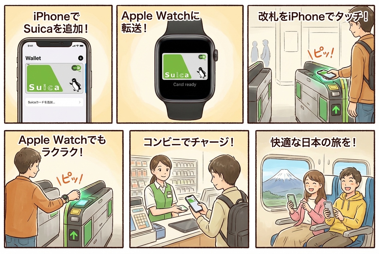 애플지갑에서 일본 교통카드(스이카/파스모/이코카)를 선택하는 화면