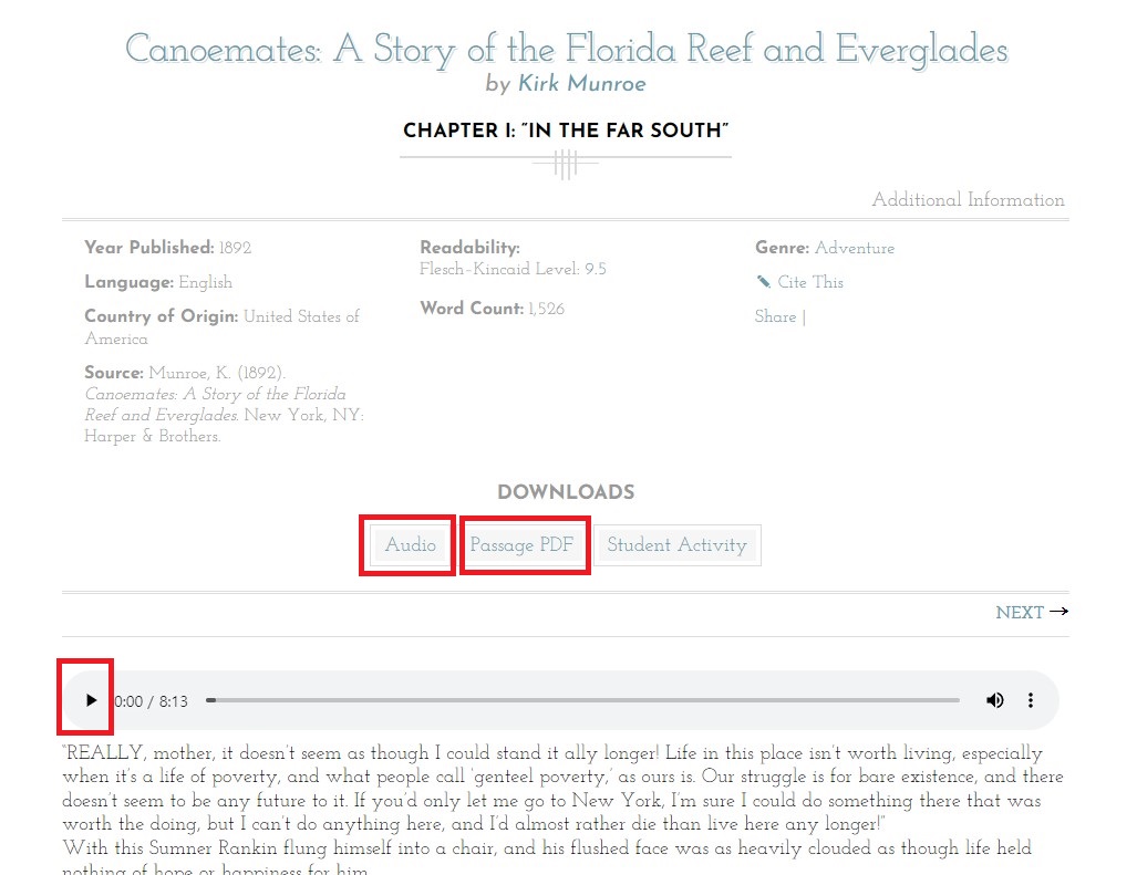 Lit2Go 오디오 PDF 선택