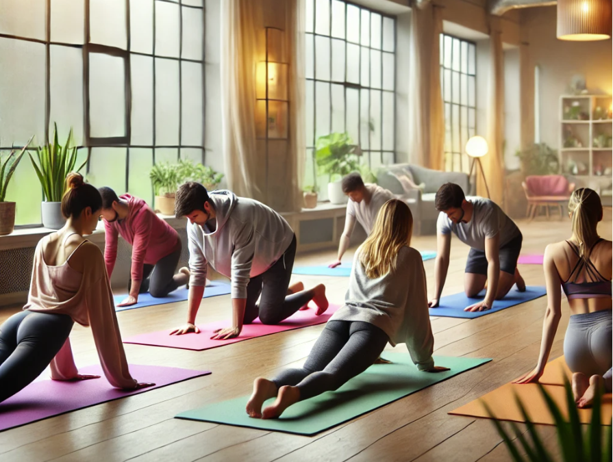 요가하는 사람들