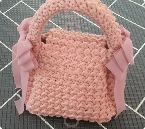 디어크로쉐 DIY 진달래꽃 리본 가방