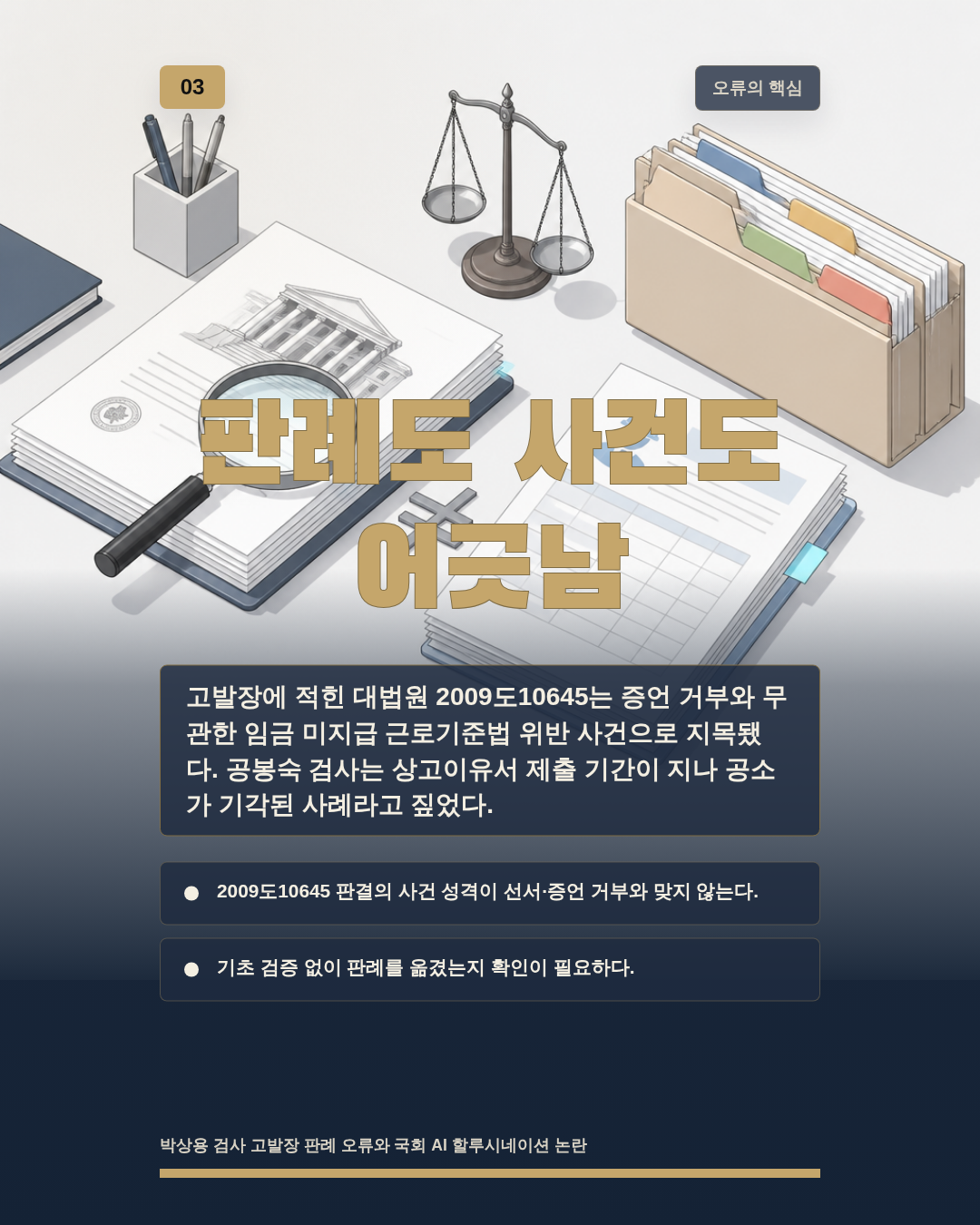 판례도 사건도 어긋남
